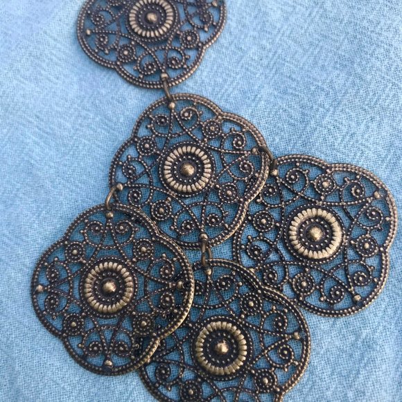 Boho Filigree Earrings - Picture 3 of 3